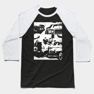 Vintage Cars Poster Style Baseball T-Shirt